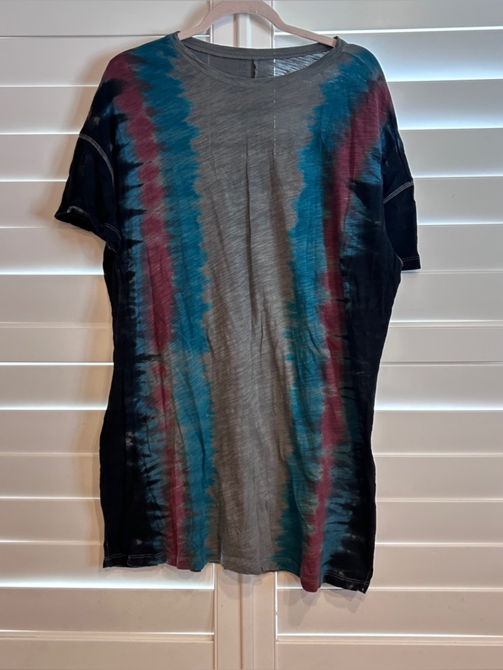 Natural Life Tie Dye  T shirt Dress Grey Multi Size Small